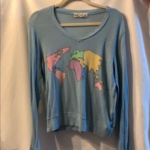 Blue Wildfox World Map Sweater